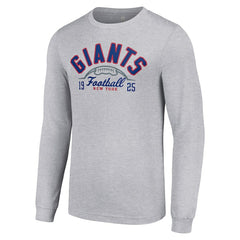 New York Giants Starter Half Ball Team Long Sleeve T-Shirt Heather Gray