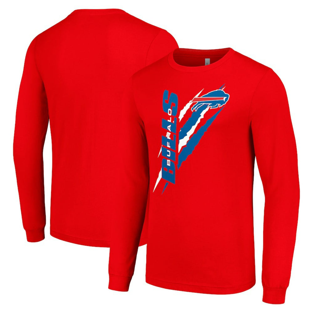 Buffalo Bills Starter Color Scratch Long Sleeve T-Shirt Red