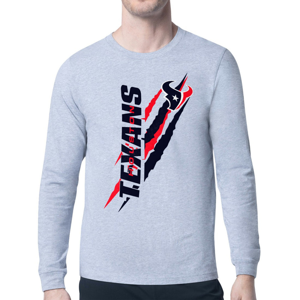 Houston Texans Starter Color Scratch Long Sleeve T-Shirt Heather Gray