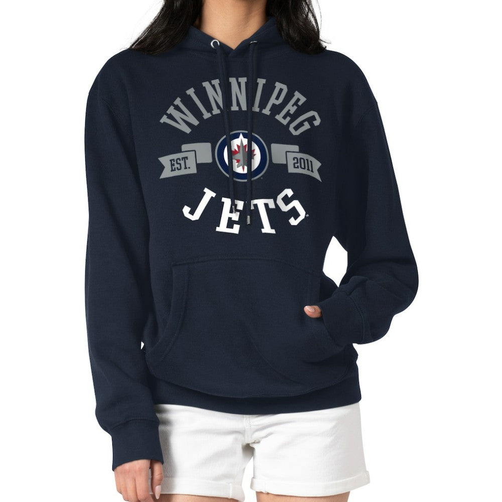 Winnipeg Jets G-III 4Her by Carl Banks Women's City Graphic Fleece Pullover Hoodie - Navy - NHL 200592893