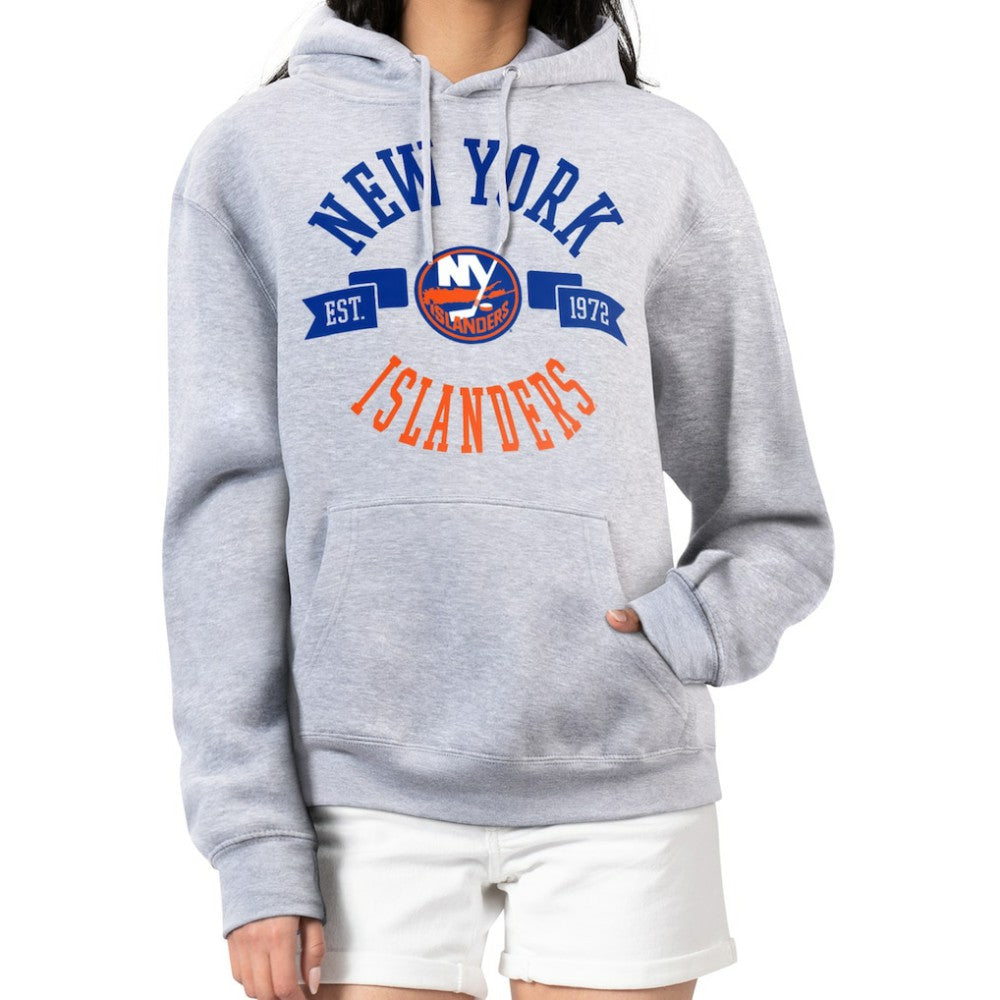 New York Islanders G-III 4Her by Carl Banks Women's City Graphic Fleece Pullover Hoodie - Heather Gray - NHL 200592921