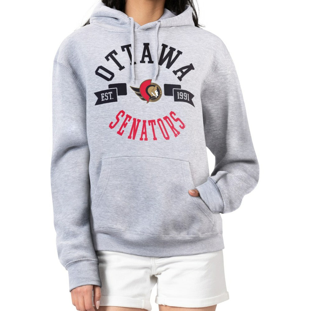 Ottawa Senators G-III 4Her by Carl Banks Women's City Graphic Fleece Pullover Hoodie - Heather Gray - NHL 200592924