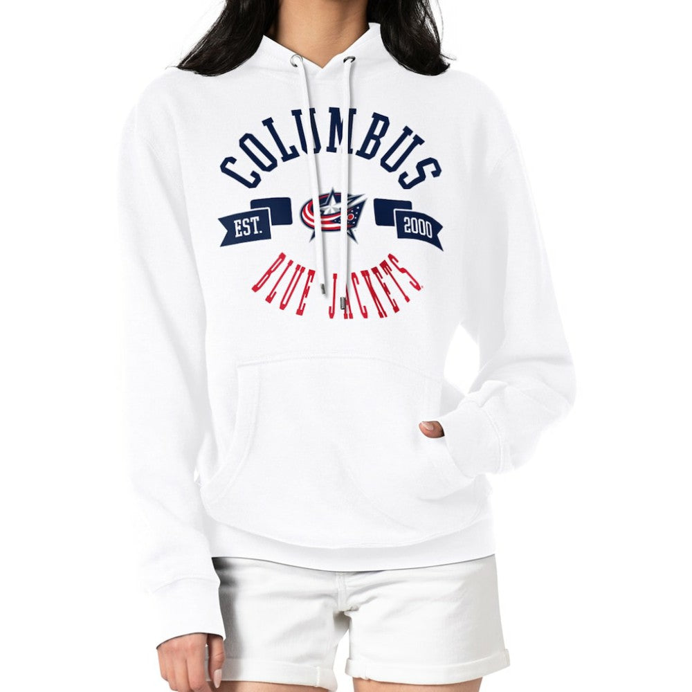 Columbus Blue Jackets G-III 4Her by Carl Banks Women's City Graphic Fleece Pullover Hoodie - White - NHL 200592950