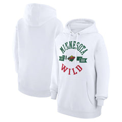 Minnesota Wild G-III 4Her by Carl Banks Women's City Graphic Fleece Pullover Hoodie - White - NHL 200592956