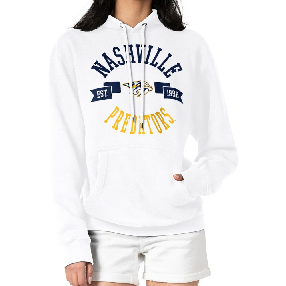 Nashville Predators G-III 4Her by Carl Banks Women's City Graphic Fleece Pullover Hoodie - White - NHL 200592958