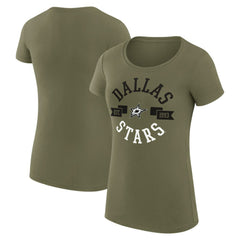 Dallas Stars G-III 4Her by Carl Banks Women's Super-Slim Fit Lightweight City Graphic Sport Crewneck T-Shirt - Green - NHL 200593001