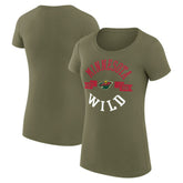 Minnesota Wild G-III 4Her by Carl Banks Women's Super-Slim Fit Lightweight City Graphic Sport Crewneck T-Shirt - Green - NHL 200593002