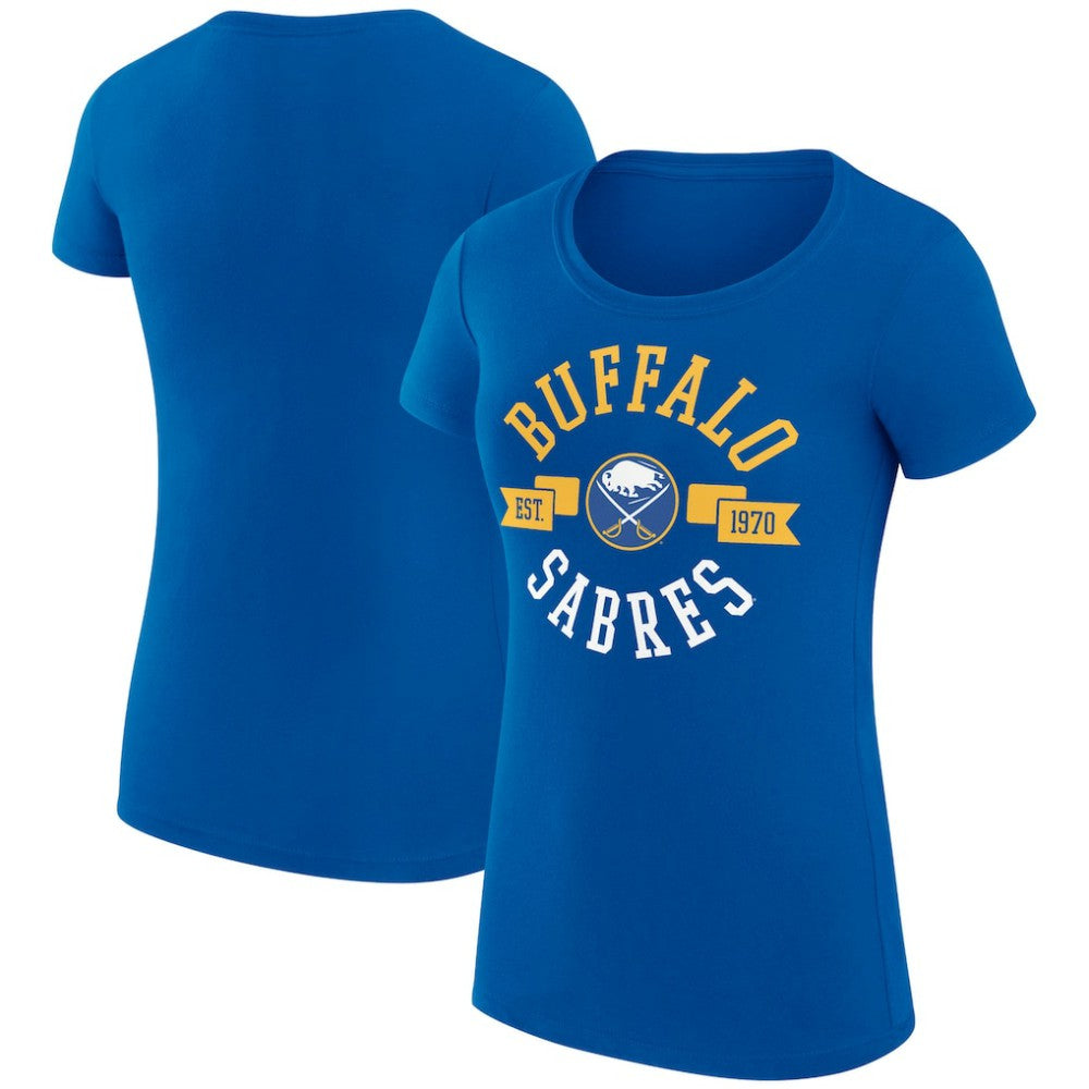 Buffalo Sabres G-III 4Her by Carl Banks Women's Super-Slim Fit Lightweight City Graphic Sport Crewneck T-Shirt - Royal - NHL 200593003