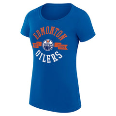 Edmonton Oilers G-III 4Her by Carl Banks Women's Super-Slim Fit Lightweight City Graphic Sport Crewneck T-Shirt - Royal - NHL 200593004