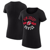 New Jersey Devils G-III 4Her by Carl Banks Women's Super-Slim Fit Lightweight City Graphic Sport Crewneck T-Shirt - Black - NHL 200593027
