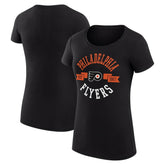 Philadelphia Flyers G-III 4Her by Carl Banks Women's Super-Slim Fit Lightweight City Graphic Sport Crewneck T-Shirt - Black - NHL 200593029