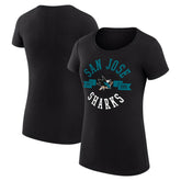 San Jose Sharks G-III 4Her by Carl Banks Women's Super-Slim Fit Lightweight City Graphic Sport Crewneck T-Shirt - Black - NHL 200593032