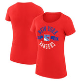 New York Rangers G-III 4Her by Carl Banks Women's Super-Slim Fit Lightweight City Graphic Sport Crewneck T-Shirt - Red - NHL 200593042