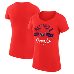 Washington Capitals G-III 4Her by Carl Banks Women's Super-Slim Fit Lightweight City Graphic Sport Crewneck T-Shirt - Red - NHL 200593044