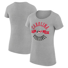 Carolina Hurricanes G-III 4Her by Carl Banks Women's Super-Slim Fit Lightweight City Graphic Sport Crewneck T-Shirt - Heather Gray - NHL 200593049