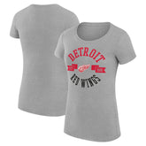 Detroit Red Wings G-III 4Her by Carl Banks Women's Super-Slim Fit Lightweight City Graphic Sport Crewneck T-Shirt - Heather Gray - NHL 200593054
