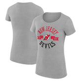New Jersey Devils G-III 4Her by Carl Banks Women's Super-Slim Fit Lightweight City Graphic Sport Crewneck T-Shirt - Heather Gray - NHL 200593061