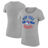 New York Rangers G-III 4Her by Carl Banks Women's Super-Slim Fit Lightweight City Graphic Sport Crewneck T-Shirt - Heather Gray - NHL 200593064