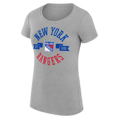 New York Rangers G-III 4Her by Carl Banks Women's Super-Slim Fit Lightweight City Graphic Sport Crewneck T-Shirt - Heather Gray - NHL 200593064
