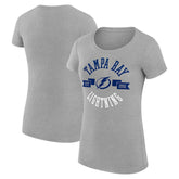 Tampa Bay Lightning G-III 4Her by Carl Banks Women's Super-Slim Fit Lightweight City Graphic Sport Crewneck T-Shirt - Heather Gray - NHL 200593082