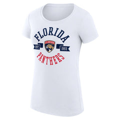 Florida Panthers G-III 4Her by Carl Banks Women's Super-Slim Fit Lightweight City Graphic Sport Crewneck T-Shirt - White - NHL 200593084