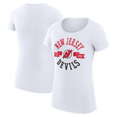 New Jersey Devils G-III 4Her by Carl Banks Women's Super-Slim Fit Lightweight City Graphic Sport Crewneck T-Shirt - White - NHL 200593091