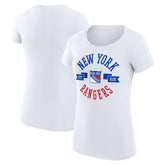 New York Rangers G-III 4Her by Carl Banks Women's Super-Slim Fit Lightweight City Graphic Sport Crewneck T-Shirt - White - NHL 200593095