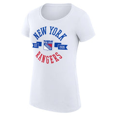 New York Rangers G-III 4Her by Carl Banks Women's Super-Slim Fit Lightweight City Graphic Sport Crewneck T-Shirt - White - NHL 200593095