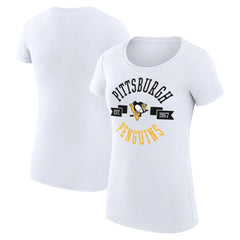 Pittsburgh Penguins G-III 4Her by Carl Banks Women's Super-Slim Fit Lightweight City Graphic Sport Crewneck T-Shirt - White - NHL 200593099