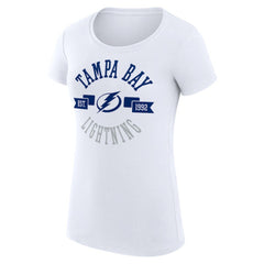 Tampa Bay Lightning G-III 4Her by Carl Banks Women's Super-Slim Fit Lightweight City Graphic Sport Crewneck T-Shirt - White - NHL 200593103