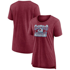 Colorado Avalanche Women's Crash the Net Tri-Blend T-Shirt - Burgundy - NHL 200593116