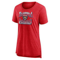 Florida Panthers Women's Crash the Net Tri-Blend T-Shirt - Red - NHL 200593121