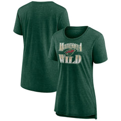Minnesota Wild Women's Crash the Net Tri-Blend T-Shirt - Green - NHL 200593123