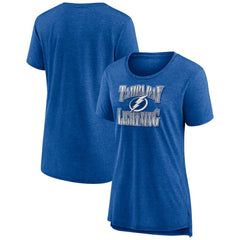 Tampa Bay Lightning Women's Crash the Net Tri-Blend T-Shirt - Blue - NHL 200593135