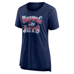 Winnipeg Jets Women's Crash the Net Tri-Blend T-Shirt - Navy - NHL 200593140