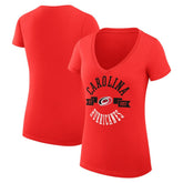 Carolina Hurricanes G-III 4Her by Carl Banks Women's Super-Slim Fit Lightweight City Graphic V-Neck T-Shirt - Red - NHL 200593324