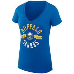 Buffalo Sabres G-III 4Her by Carl Banks Women's Super-Slim Fit Lightweight City Graphic V-Neck T-Shirt - Royal - NHL 200593343