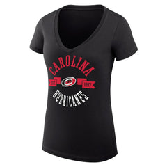 Carolina Hurricanes G-III 4Her by Carl Banks Women's Super-Slim Fit Lightweight City Graphic V-Neck T-Shirt - Black - NHL 200593350