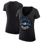 Colorado Avalanche G-III 4Her by Carl Banks Women's Super-Slim Fit Lightweight City Graphic V-Neck T-Shirt - Black - NHL 200593352