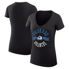 Colorado Avalanche G-III 4Her by Carl Banks Women's Super-Slim Fit Lightweight City Graphic V-Neck T-Shirt - Black - NHL 200593352
