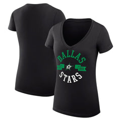 Dallas Stars G-III 4Her by Carl Banks Women's Super-Slim Fit Lightweight City Graphic V-Neck T-Shirt - Black - NHL 200593353