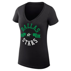Dallas Stars G-III 4Her by Carl Banks Women's Super-Slim Fit Lightweight City Graphic V-Neck T-Shirt - Black - NHL 200593353