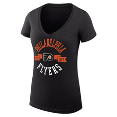 Philadelphia Flyers G-III 4Her by Carl Banks Women's Super-Slim Fit Lightweight City Graphic V-Neck T-Shirt - Black - NHL 200593359
