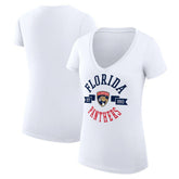 Florida Panthers G-III 4Her by Carl Banks Women's Super-Slim Fit Lightweight City Graphic V-Neck T-Shirt - White - NHL 200593391