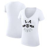Los Angeles Kings G-III 4Her by Carl Banks Women's Super-Slim Fit Lightweight City Graphic V-Neck T-Shirt - White - NHL 200593393