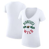Minnesota Wild G-III 4Her by Carl Banks Women's Super-Slim Fit Lightweight City Graphic V-Neck T-Shirt - White - NHL 200593395
