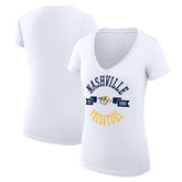 Nashville Predators G-III 4Her by Carl Banks Women's Super-Slim Fit Lightweight City Graphic V-Neck T-Shirt - White - NHL 200593400