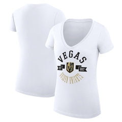 Vegas Golden Knights G-III 4Her by Carl Banks Women's Super-Slim Fit Lightweight City Graphic V-Neck T-Shirt - White - NHL 200593426