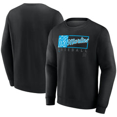 Miami Marlins Fanatics Focus Fleece Pullover Sweatshirt - Black - Fanatics Lifestyle