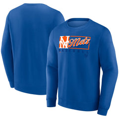 New York Mets Fanatics Focus Fleece Pullover Sweatshirt - Royal - Fanatics on Sale